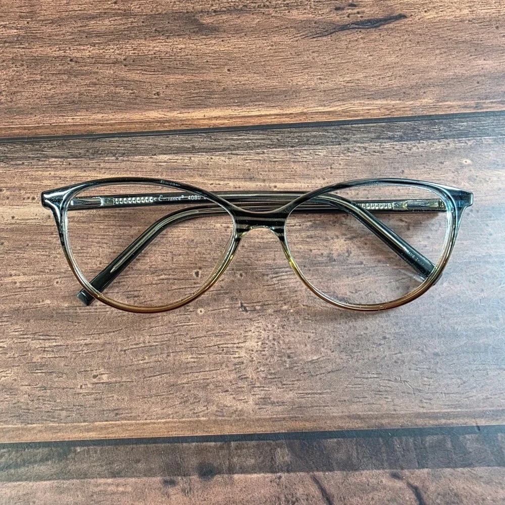 Elegance Women's Cat-Eye Eyeglasses Clear Brown Frame 4080‎